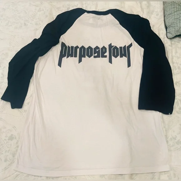 RARE Justin Bieber Purpose Tour quarter sleeve tshirt - Picture 3 of 4